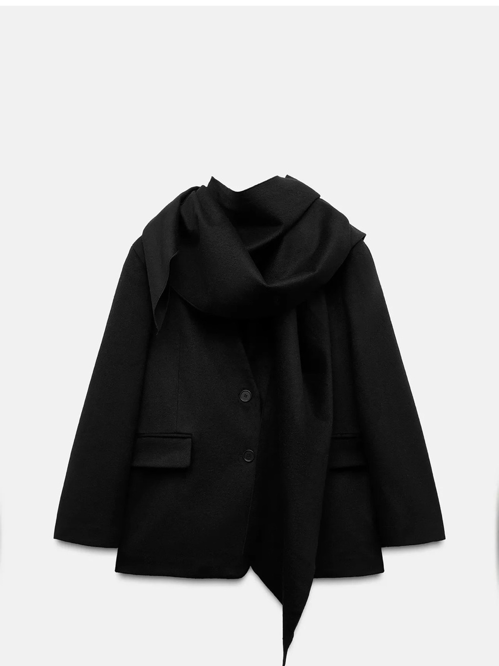 Zara Oversized Wool Blazer - Black